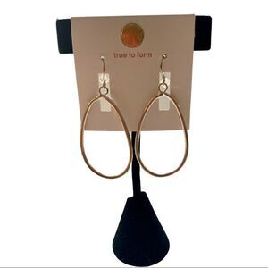 true to form Thin Silver Toned Oval Shaped Earrings.